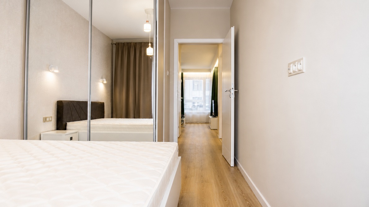 Bedroom in the finished Ursus apartment