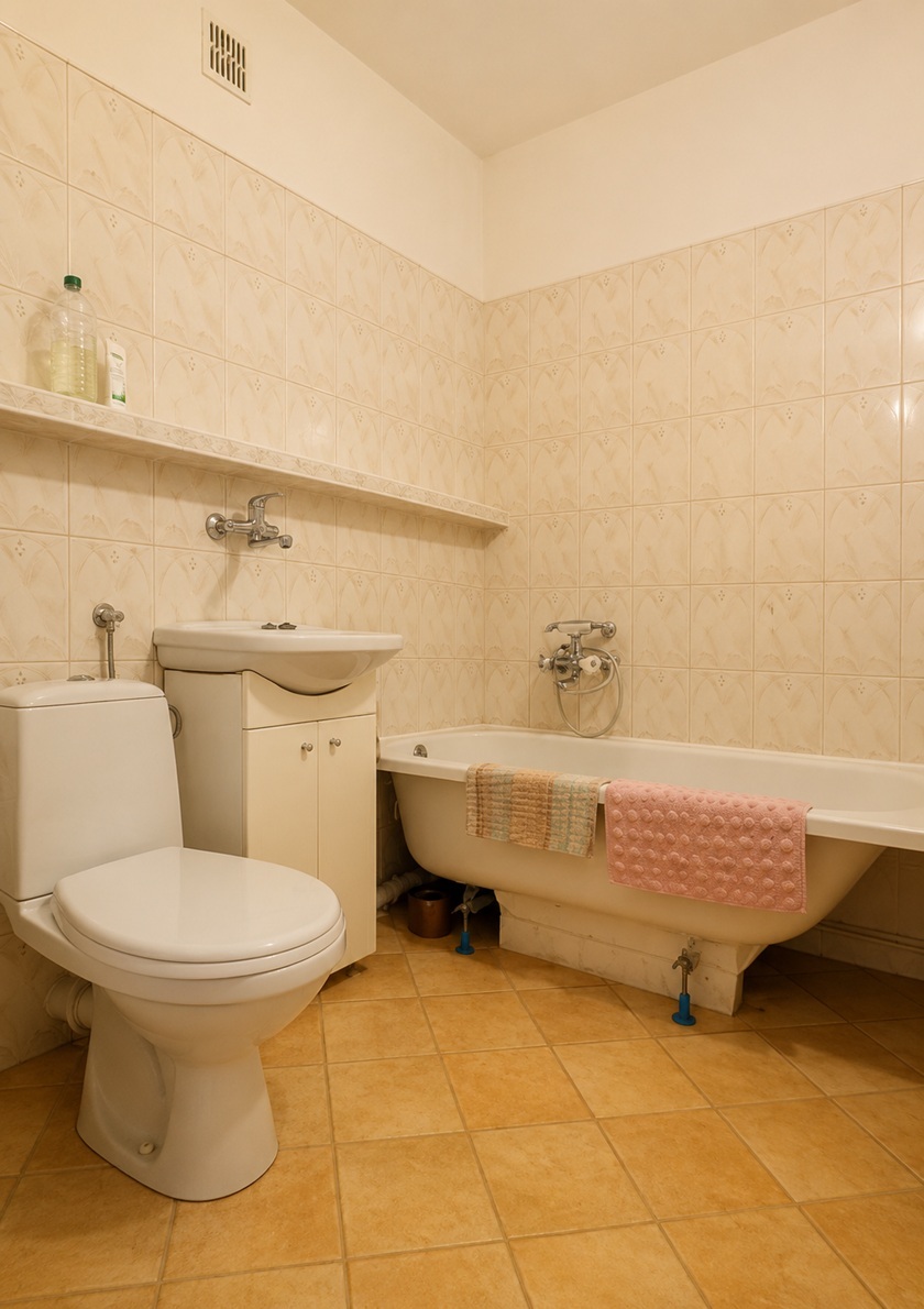Interior of the Wola apartment before renovation — the investment's starting point