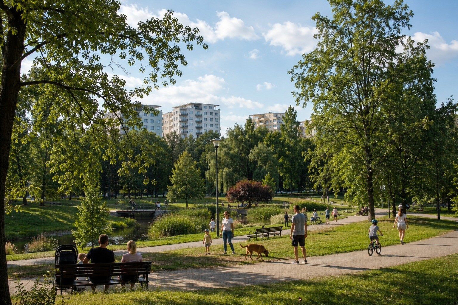 Park Bródnowski — families in Targówek's main green space