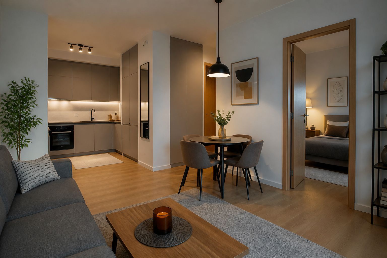 Durable two-room Warsaw apartment prepared for professional long-term rental