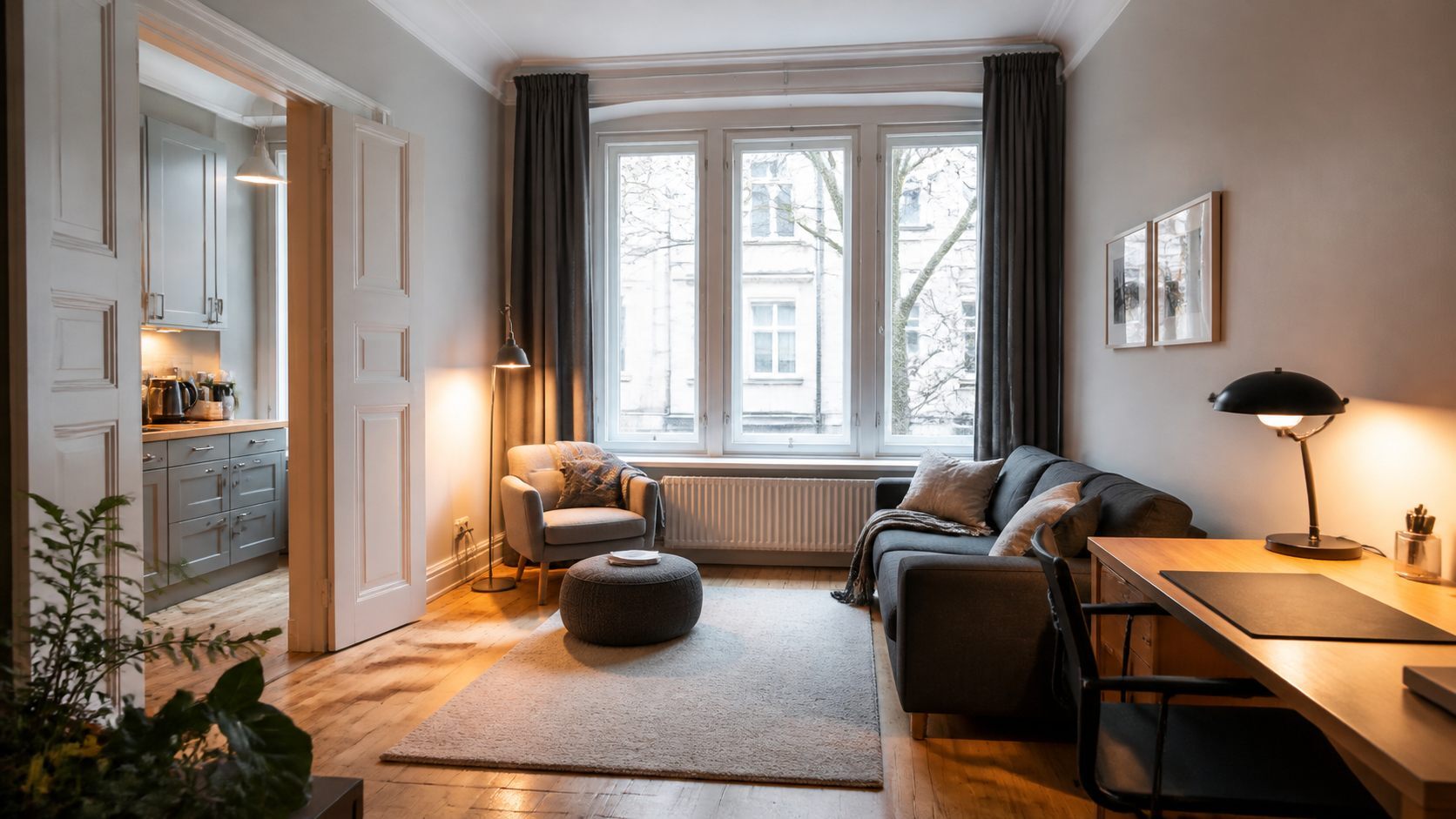 Practical Berlin Altbau apartment prepared for a professional long-term tenant