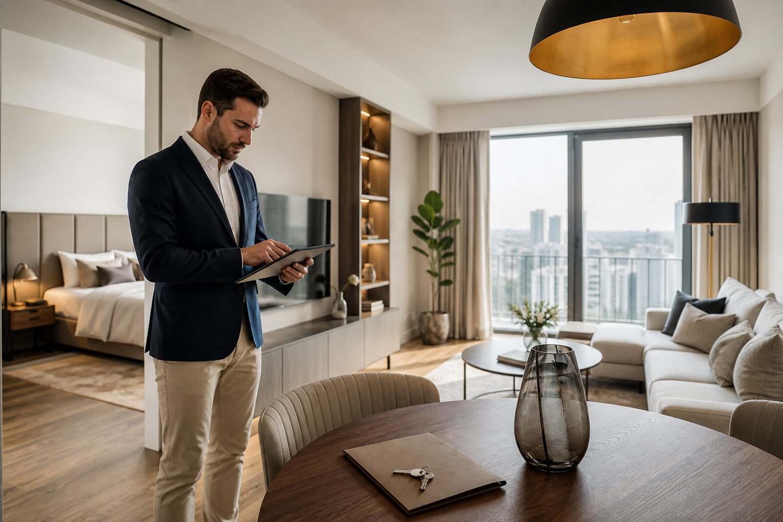 Final rental-readiness inspection in a finished Warsaw apartment