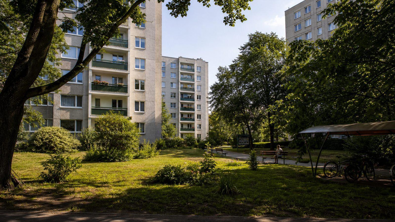 Established Warsaw housing cooperative estate with mature landscaping