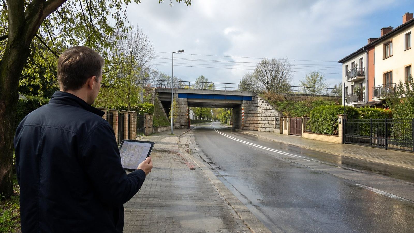 On-site access and railway noise assessment for a Rembertów property