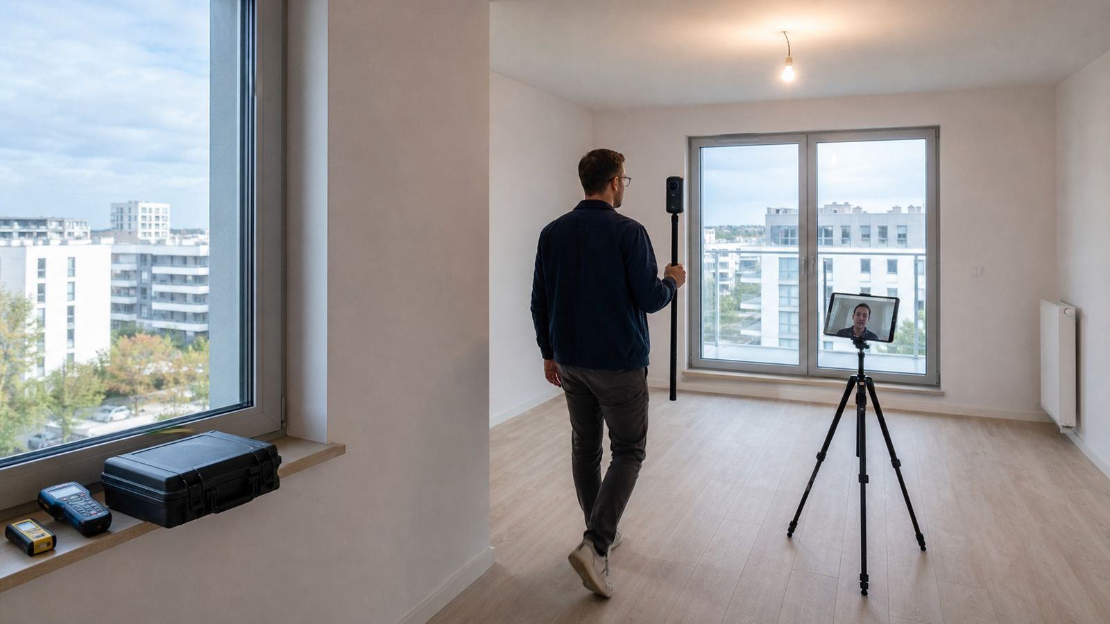 Remote foreign buyer receiving an apartment handover inspection report from Warsaw