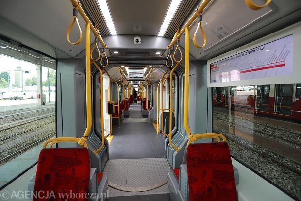 A Warsaw tram — frequent, modern and inexpensive public transport