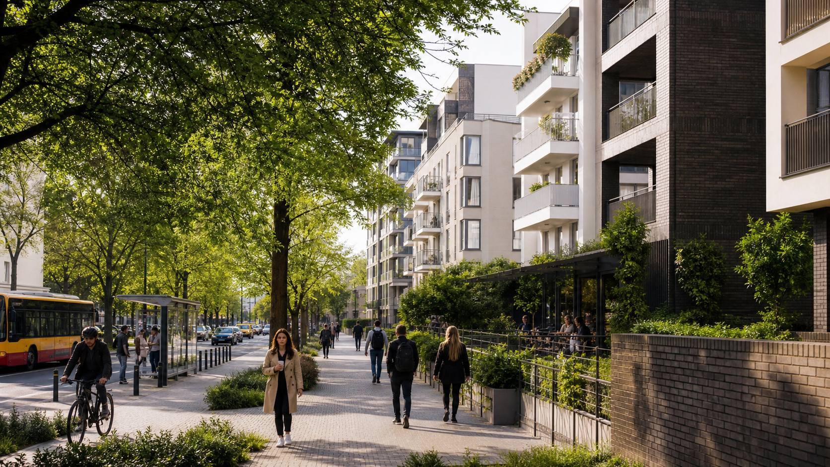 Modern Warsaw residential district serving a professional long-term rental market