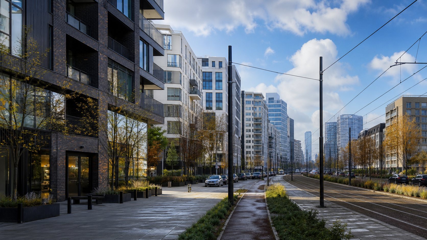 Warsaw residential district representing its long term apartment market