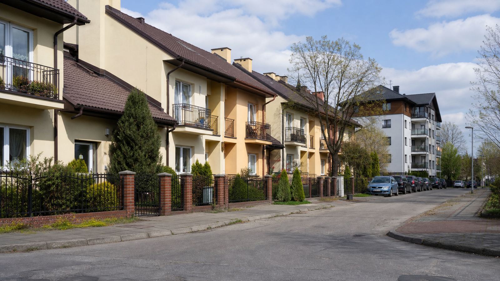 Family row houses and low-rise apartments in Stara Miłosna, Warsaw Wesoła