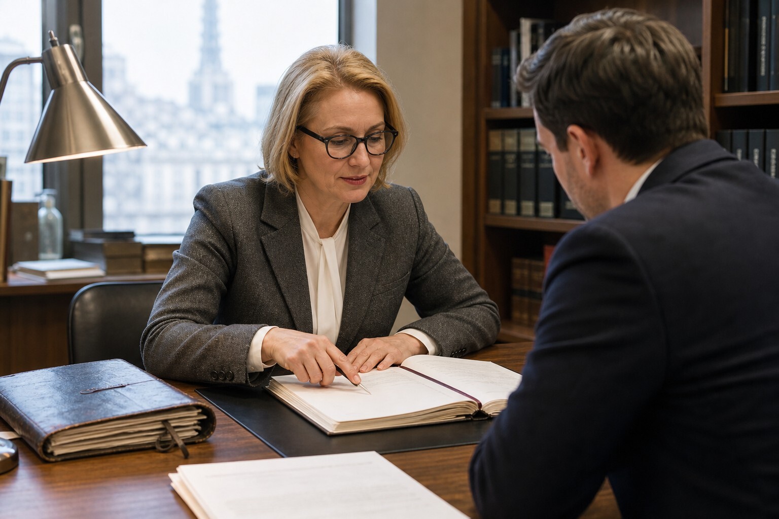 Polish notary explaining certification of inheritance to a foreign heir