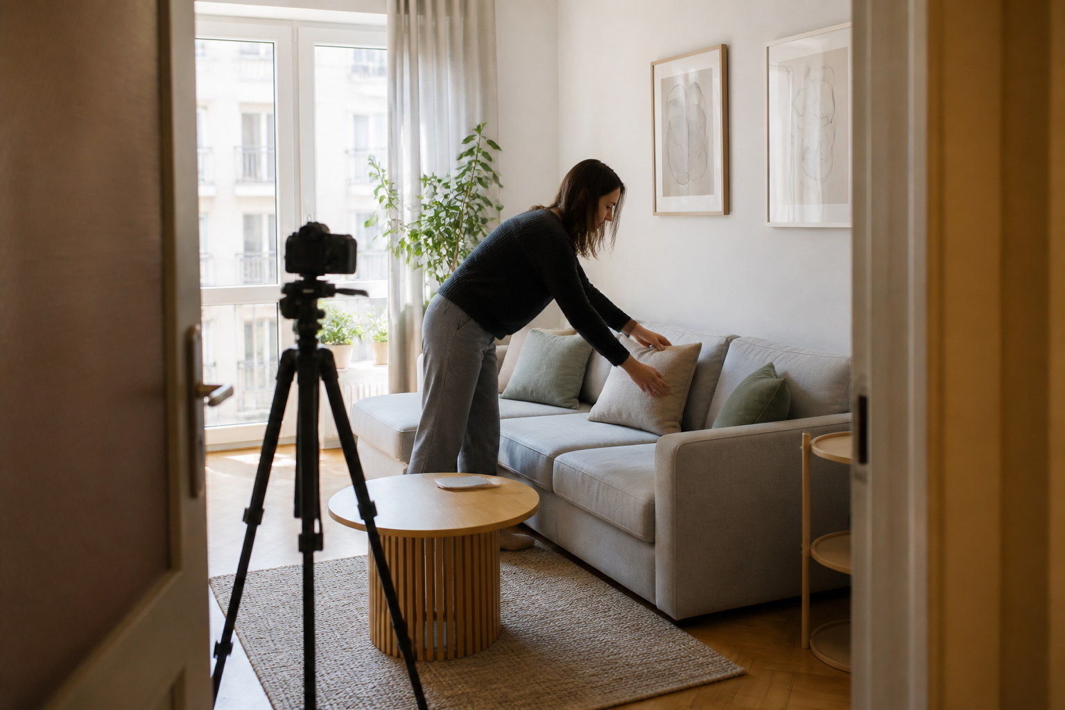Staged Warsaw rental apartment prepared for a long-term listing