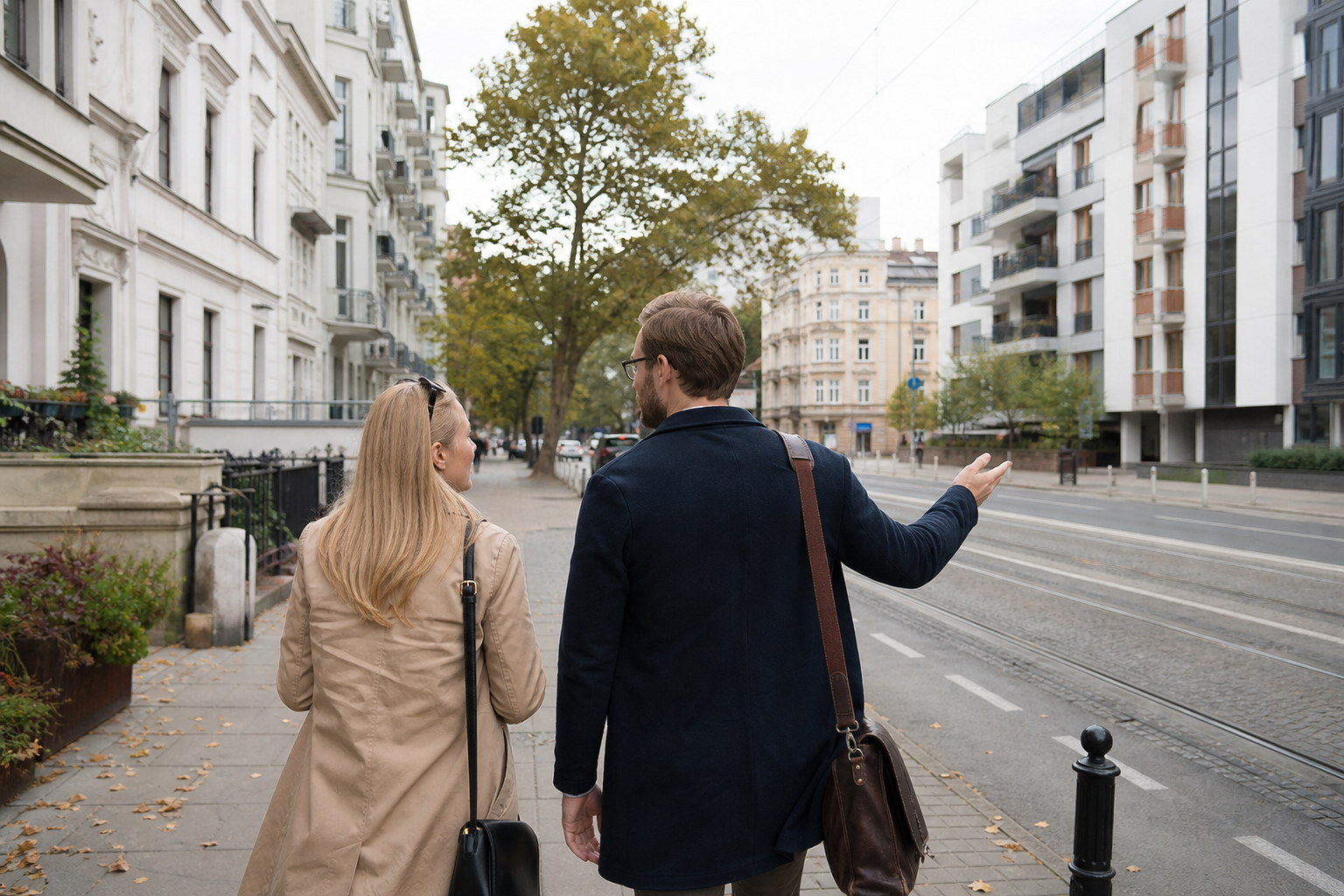 Walking tour used to compare Warsaw districts and their public transport access