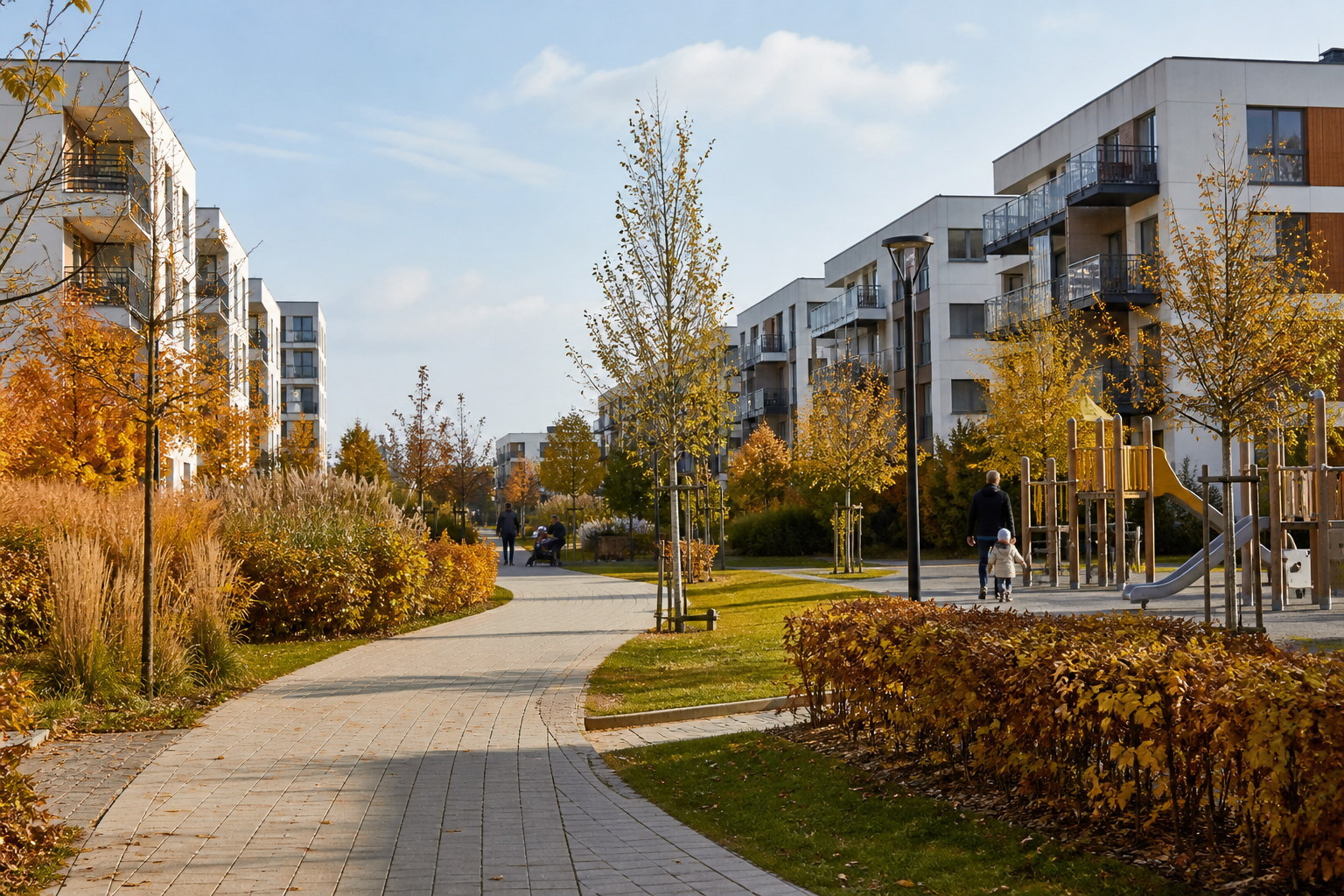 Family-friendly residential neighbourhood with metro access in Warsaw
