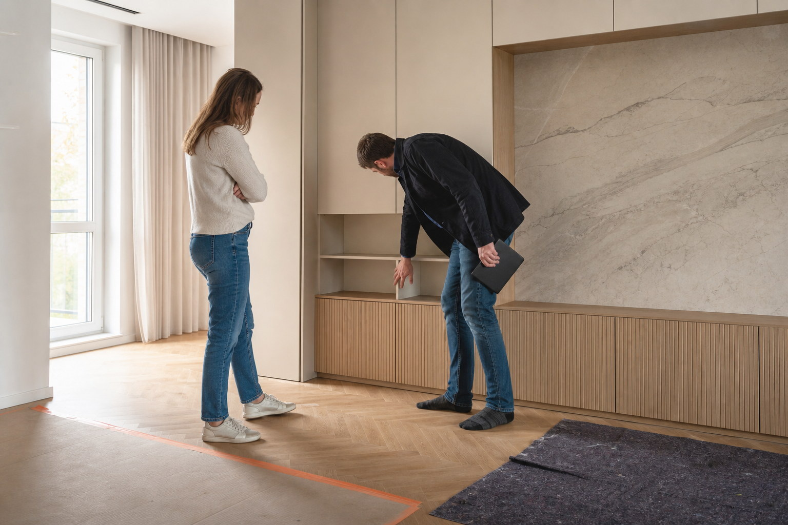 Final quality inspection after completion of a Warsaw apartment renovation