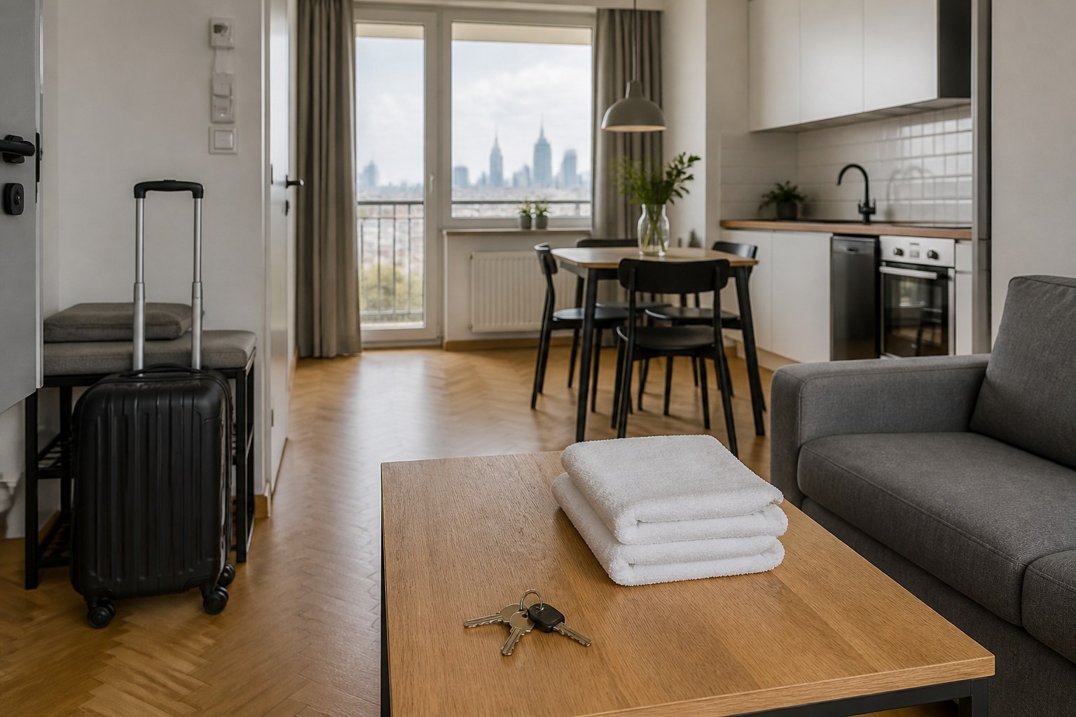 Professionally prepared Warsaw apartment ready for short-term guests